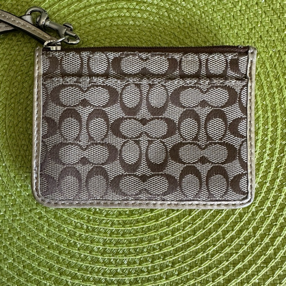 Coach Brown Key Card Holder Accessory